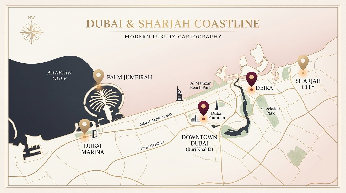 Dubai & Sharjah Home Spa Coverage Map